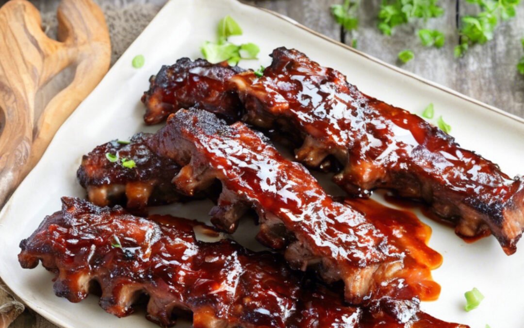 Spicy Hot Sauce Glazed BBQ Spareribs